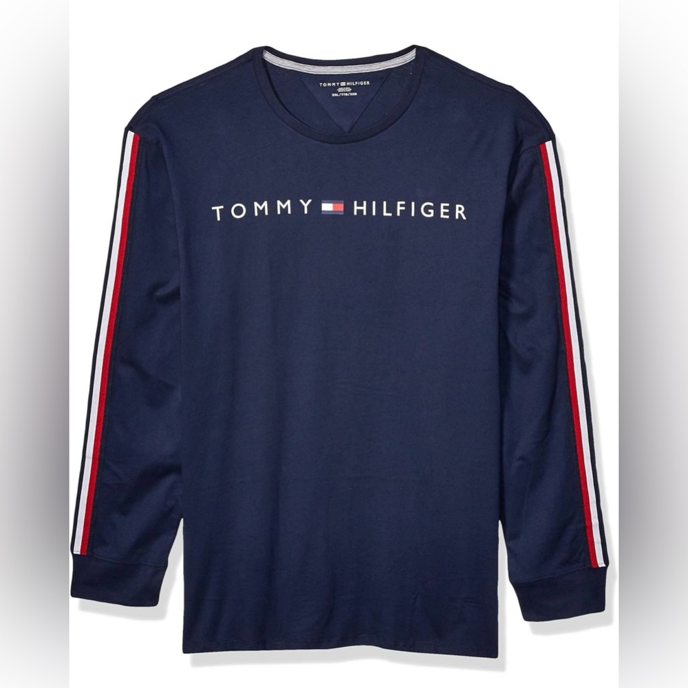 Tommy Hilfiger mens Long Sleeve Cotton Stretch Basic Slim Fit T-shirts New XL